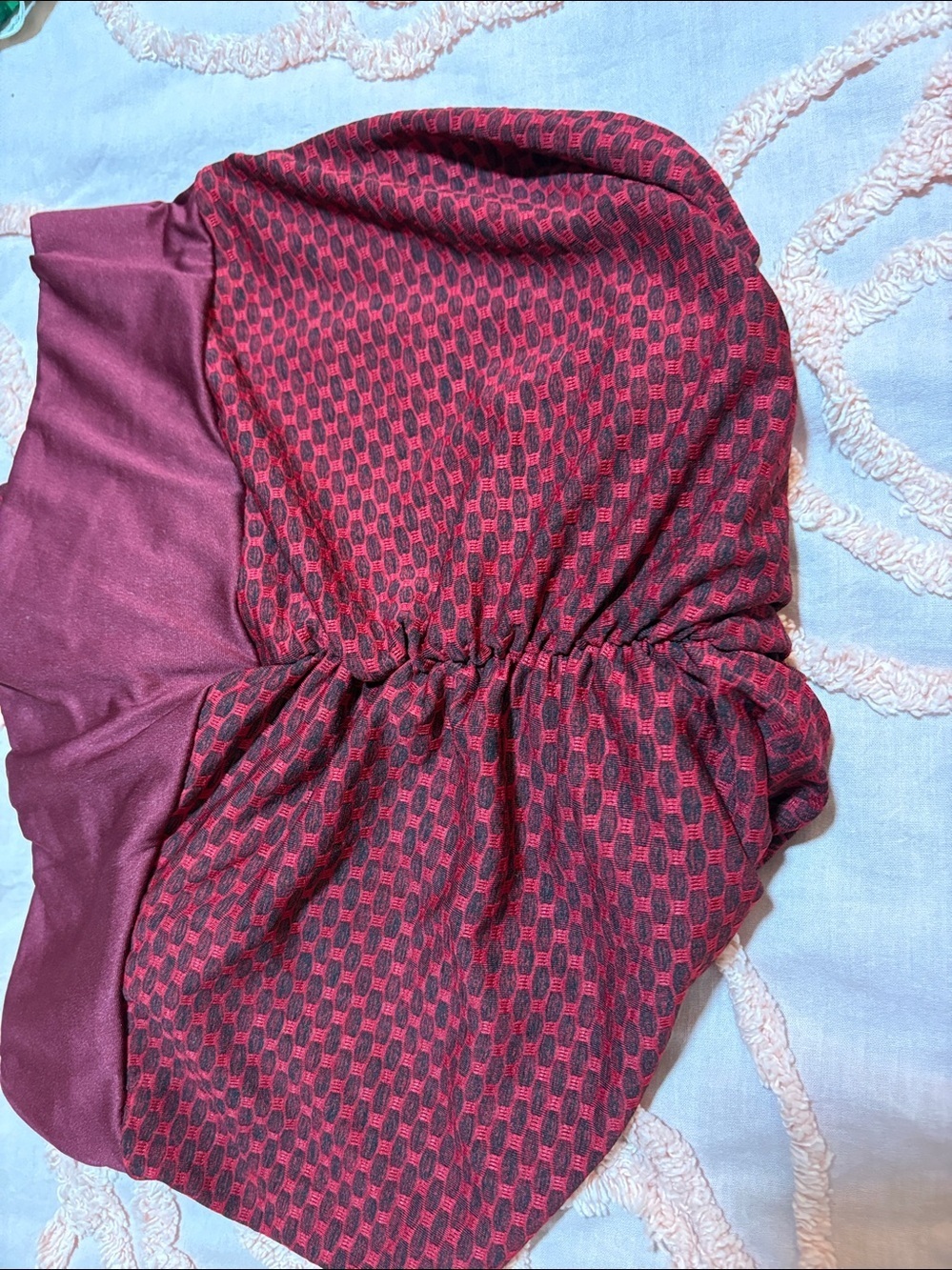 Women's Burgundy textured Athletic leggings 2X - Picture 2 of 3